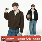 cleanfit短款 Dream 外套 绒皮巴恩风格 子拼接夹克男秋季 made 美式