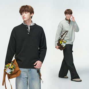 made 慵懒高级感打底针织衫 美式 秋季 老钱风亨利领毛衣男款 Dream