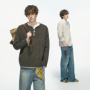 Dream made 手缝线亨利领羊毛混纺毛衣男秋冬季内搭老钱风针织衫