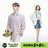 春秋季 Dream 休闲百搭情侣白色衬衣 衬衫 男女款 made 极简通勤长袖