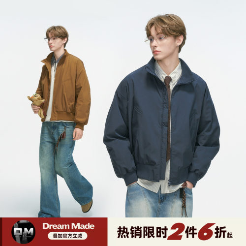Dream made 90白鸭绒立领羽绒服男冬季加厚保暖防风情侣飞行外套