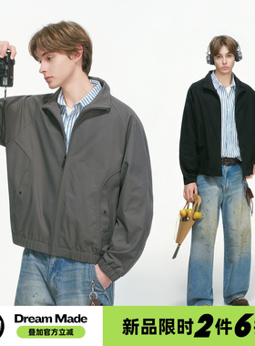 Dream made 美式解构廓形飞行教练夹克男秋季短款冲锋衣外套男生