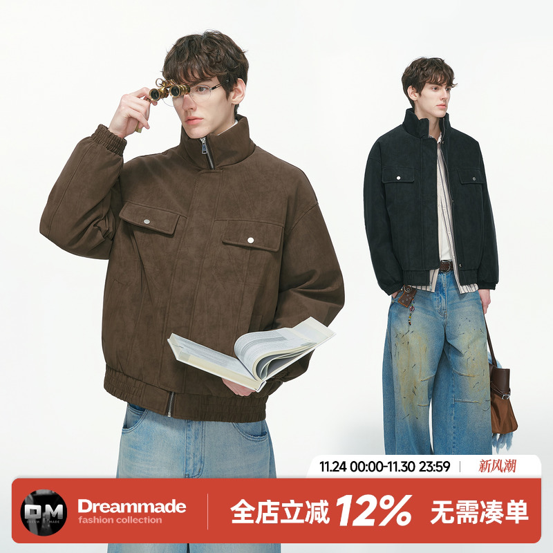 Dream made 新国标90白鸭绒工装羽绒服男款冬季加厚保暖皮衣外套