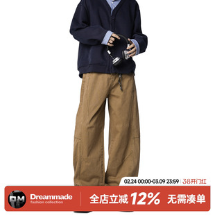 Dream made 美式解构巴恩风工装休闲裤男春秋季琥珀流光直筒裤子