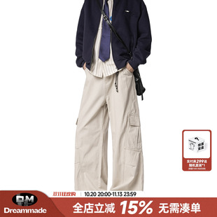 Dream made 美式复古工装裤男款夏季直筒宽松阔腿裤男生休闲裤子