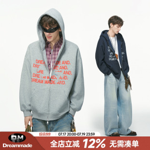 Dream made美式重磅连帽开衫卫衣男款春秋季休闲马年男生夹克外套