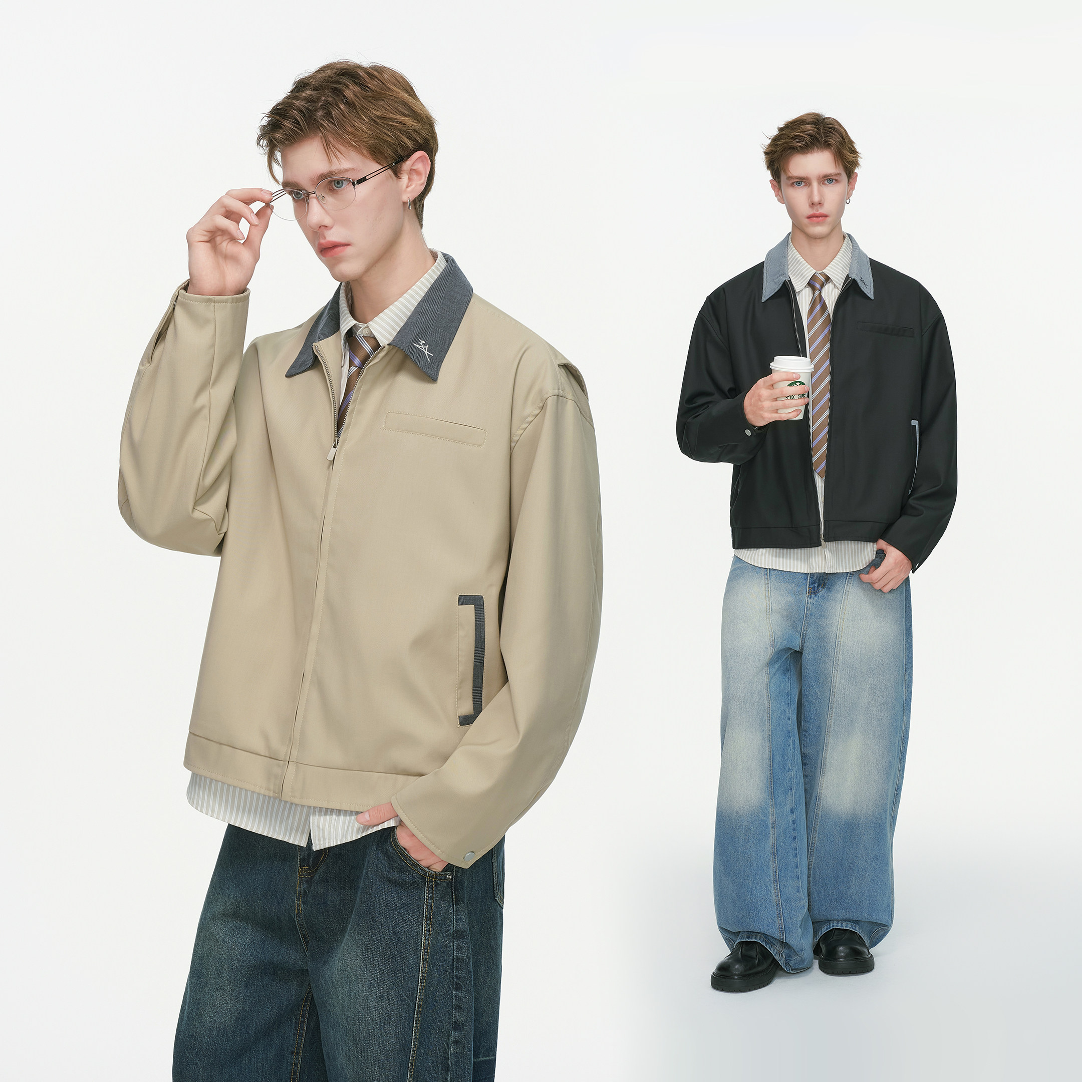 Dream made美式巴恩风短款工装夹克男春秋季新款cleanfit外套男生图片