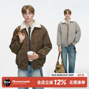 外套工装 加厚男生冬装 PU皮棉衣 made巴恩风羊羔绒棉服男冬季 Dream