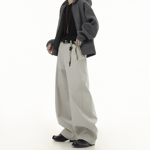 通勤垂坠高级感休闲裤 美式 男春秋季 直筒工装 子 Dream 弯刀裤 made