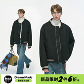 秋冬季 Dream 棒球服棉衣男款 美式 老钱毛呢外套廓形短宽夹克 made