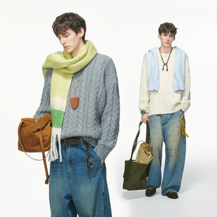 加厚男生内搭针织衫 Dream 冬季 老钱风新贵编织麻花毛衣男款 made