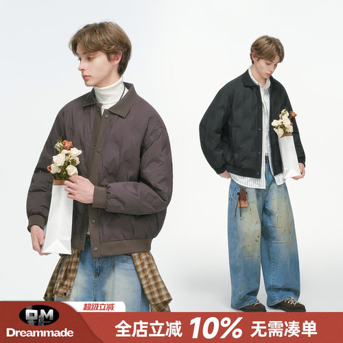 Dream made 美式巴恩风90白鸭绒羽绒服男款冬季加厚男生冬装外套