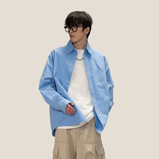 美式 Dream 男春秋季 衬衫 潮牌男生衬衣外套 made高级感廓形休闲长袖