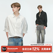 男春秋季 Dream cleanfit极简白色衬衫 美式 休闲内搭通勤衬衣 made