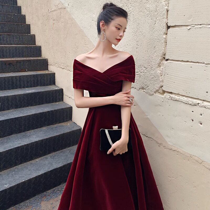 敬酒服小个子新娘酒红色大码孕妇遮肚子结婚订婚衣服晚礼服女