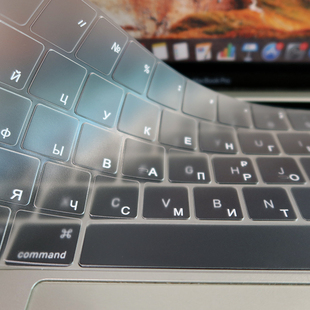 适用苹果Macbook12/air13/pro/13.6/14/15/16俄语键盘膜俄文透明
