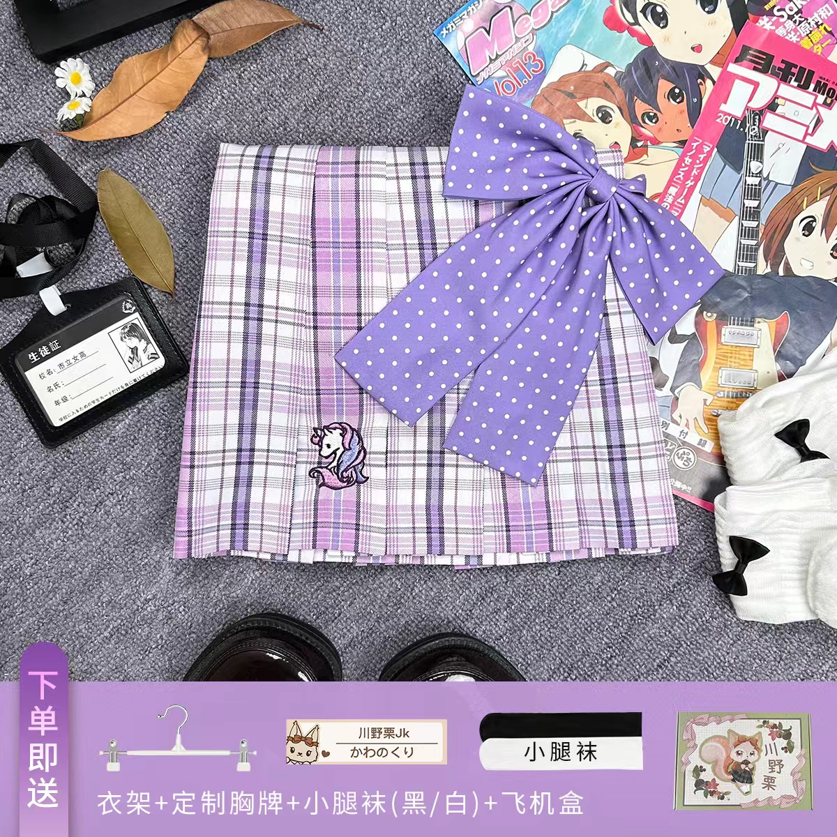 原创jk学生格裙百褶裙学院短裙