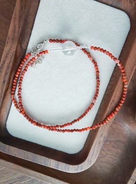 天然南红玛瑙项链锁骨链新中式国风项链中国红颈链女