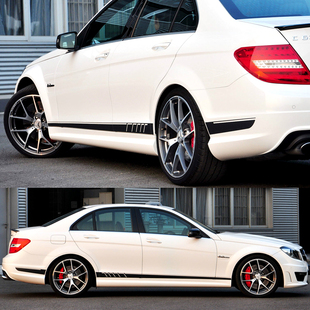 适用于奔驰C级车贴拉花C200L拉花 C63AMG改装车贴C180贴纸