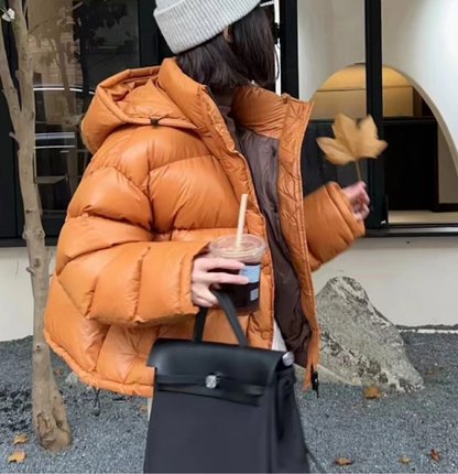 反季清仓，宽松版女短款加厚羽绒服外套.90白鸭绒