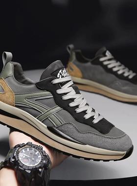 夏季Trbottomy男鞋2025新款真皮透气运动阿甘鞋男士容易匹配软底