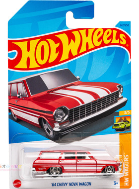222号 '64 CHEVY NOVA WAGON 雪佛兰 红色 风火轮 HW WAGONS