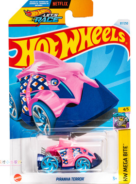 87号 PIRANHA TERROR 水虎鱼车 粉红色 风火轮 HW MEGA BITE系列2