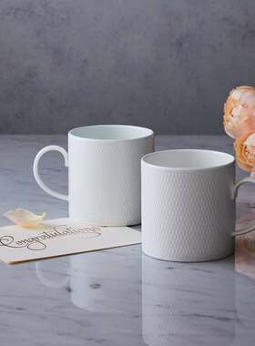 【生日礼物】现货WEDGWOOD威基伍德GIO几何骨瓷咖啡杯马克杯水杯