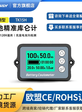 TK15库仑计电动车电摩三轮车电量显示器表电池容量检测仪库伦计