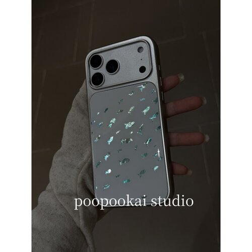 PooPookai高级感ins镭射小鱼电镀适用于苹果16/17promax/iPhone15pro手机壳女款14全包防摔13保护套