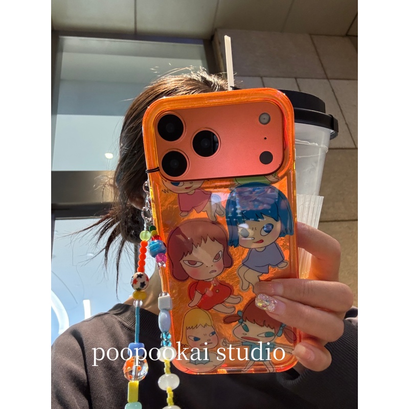 PooPookai日系可爱卡通动漫奈良适用于苹果16/17promax/iPhone15pro手机壳女款14全包防摔13保护套