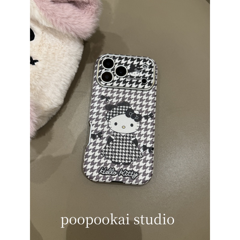PooPookai秋冬小香风蝴蝶结kt猫适用于苹果16/17promax/iPhone15pro手机壳女款14全包防摔13保护套