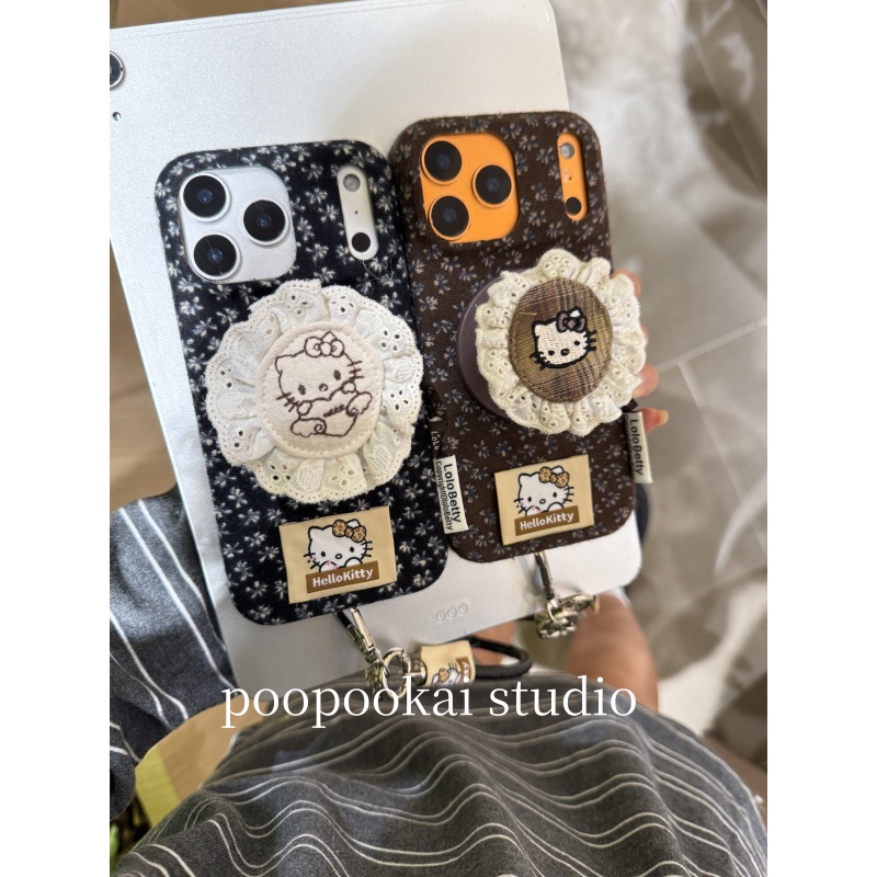 PooPookai ins复古毛毡碎花磁吸适用于苹果16/17promax/iPhone15pro手机壳女款14全包防摔13保护套