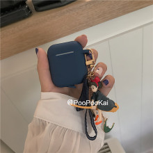 蓝色个性创意少女挂件airpods1苹果无线耳机套airpods2硅胶保护套