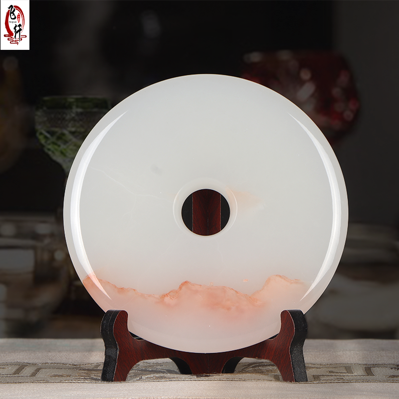 玉石摆件平安扣中式玄关工艺礼品