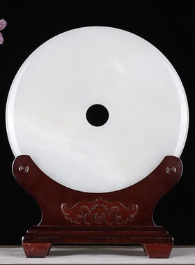 平安扣摆件天然玉石摆设玉扣怀古玉器玉璧家居玄关电视柜装饰礼品