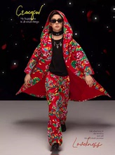 儿童摄影服装演出服东北大花走秀服装模卡大童男孩T台潮童中国风