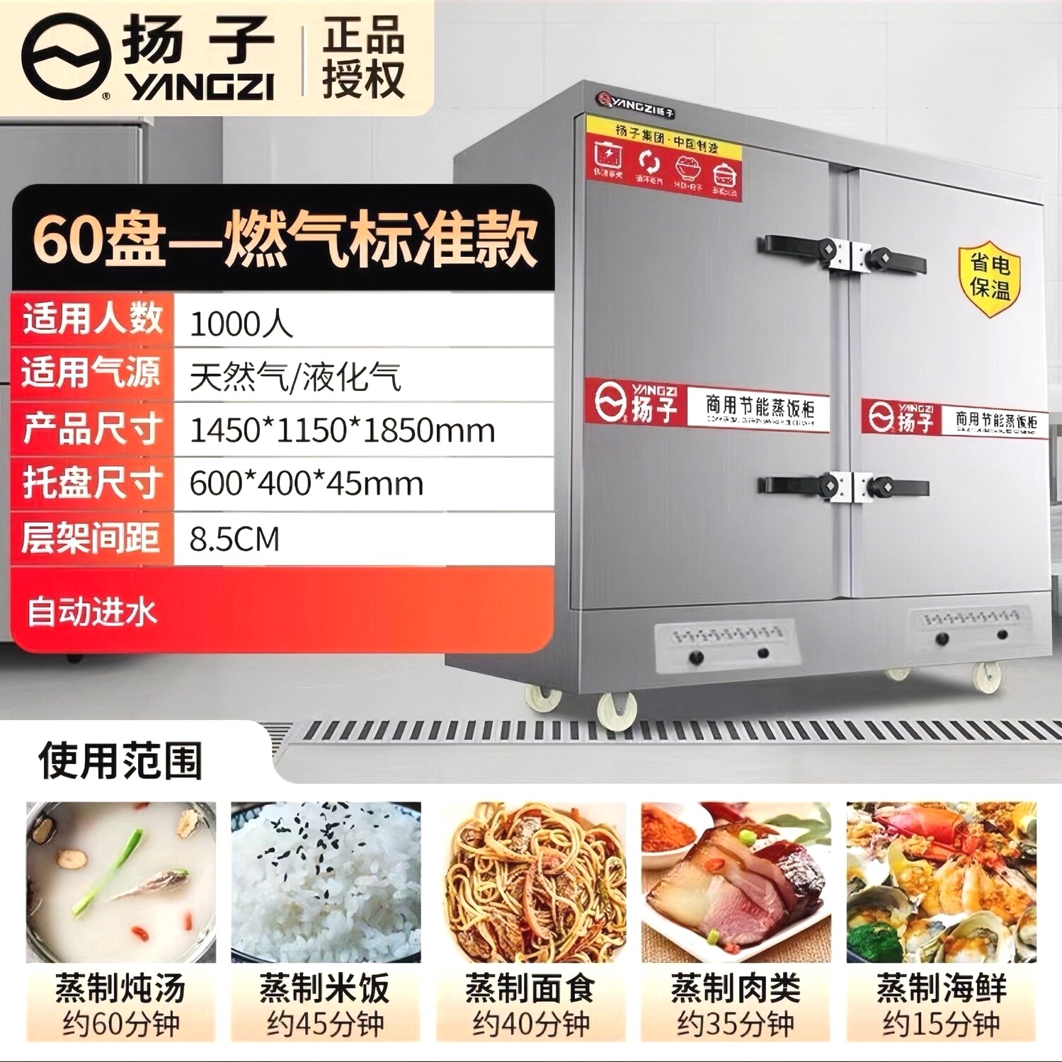 扬子大型双门蒸饭电蒸箱