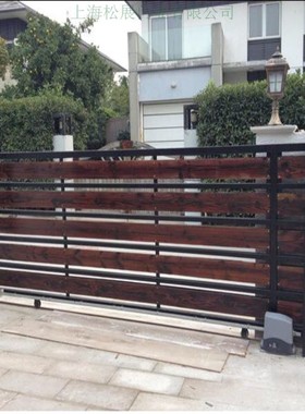 别墅车行电动门|钢木结构庭院门|遥控庭院门|遥控车库门