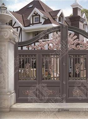 铝合金庭院门|铝艺庭院门|电动庭院门|遥控铝艺庭院大门|平移门