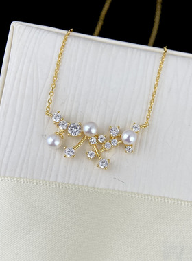 天然淡水珍珠璀璨时尚气质吊坠正圆4-5mm珍珠女s925纯银珍珠项链