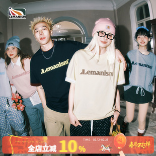 lemanism美式潮流凉感索罗娜字母短袖T恤男2026春夏季情侣款半袖