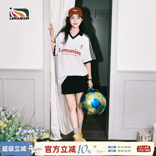 运动情侣款 lemanism美式 男2025夏季 270g纯棉三条杠短袖 T恤 POLO衫