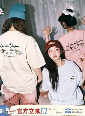 lemanism300g重磅腊肠狗短袖T恤男2026新款夏情侣装少年感打底衫