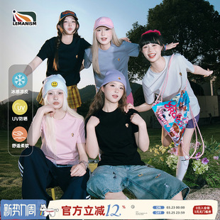 中性正肩t女 新款 lemanism260g重磅凉感防晒气球短袖 T恤女2025夏季