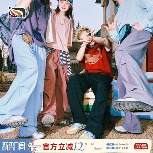 新款 男2026春季 情侣款 纯色工装 lemanism美式 裤 潮流压褶暗格休闲裤