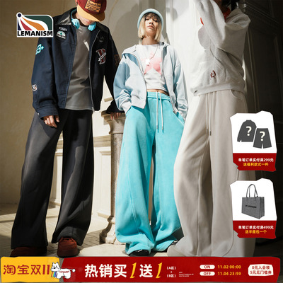 潮牌摇粒绒休闲裤男2025秋冬情侣