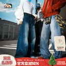 设计感休闲裤 男2025新款 子女 潮流闪电刺绣拼接牛仔裤 lemanism美式