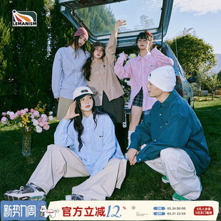 情侣2025春秋季 男款 衬衣女宽松防晒外套 衬衫 lemanism蓝色条纹长袖