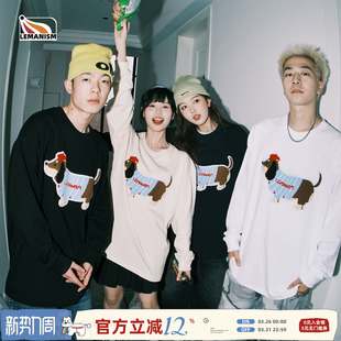 lemanism腊肠狗圆领长袖 女 T恤男2025春秋260g重磅情侣内搭打底衫